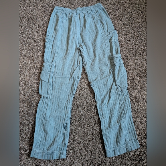 Free People Sea Spray Feelin' Good Linen Blend Utility Pant Women's S - Picture 9 of 9